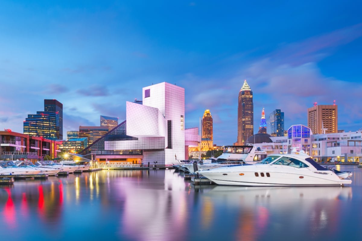 Riverside marina in downtown Cleveland