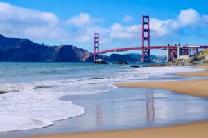 San Francisco beach on nice summer day