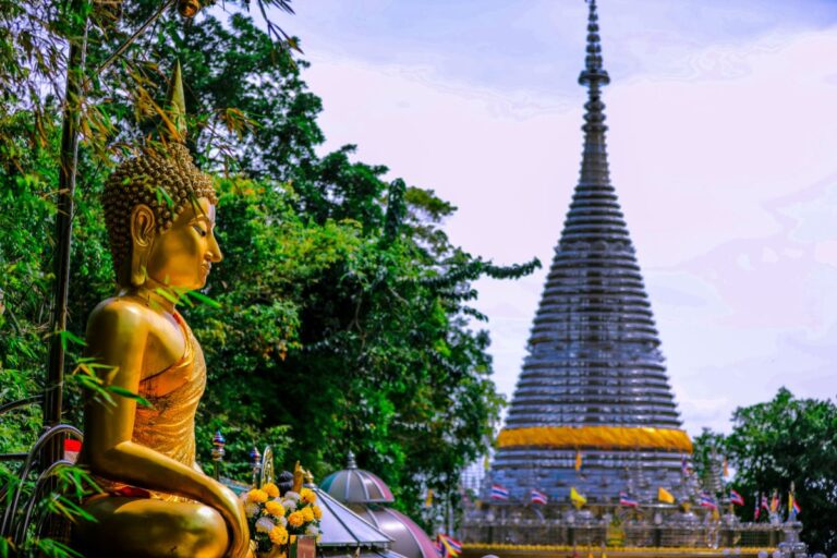 Golden Buddha and temple in Hat Yai, Thailand