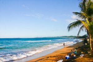 Golden sand beach of Luquillo, P.R.
